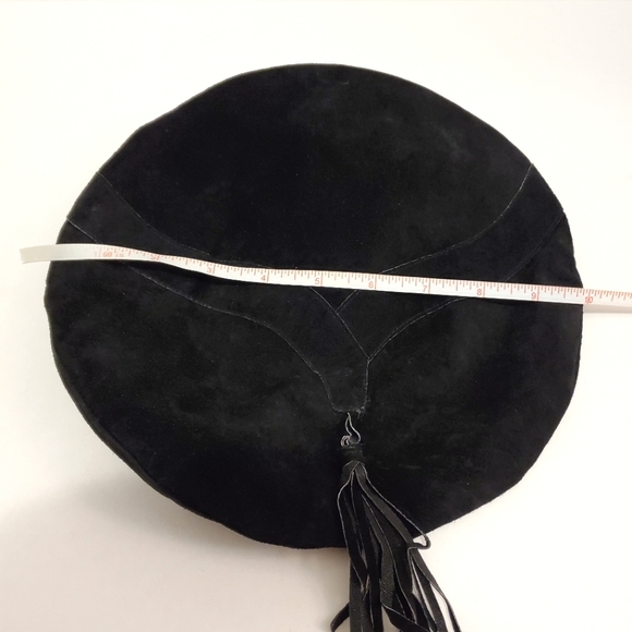 Suede Beret in Black with Tassel - Picture 10 of 10